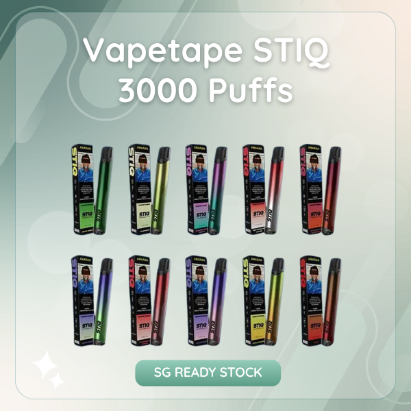 Vapetape STIQ 3000 Puffs disposable vape pod front view