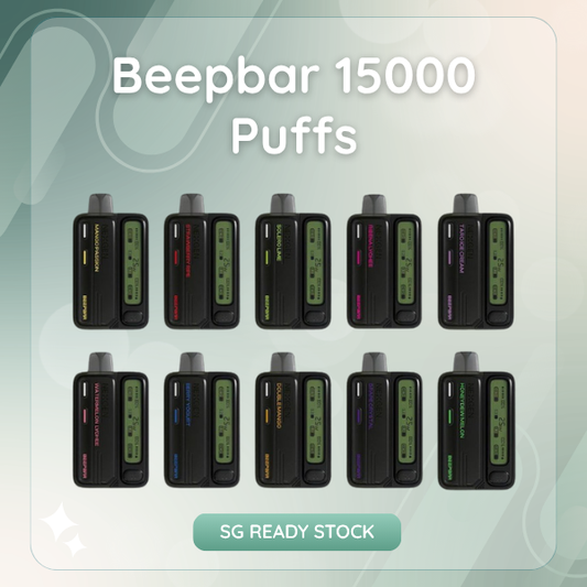Nexgen Beepbar 15000 Puffs closed pod kit showing smart LED display screen and replaceable flavor cartridges