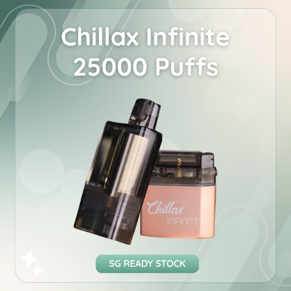 Chillax Infinite 25000 Puffs rechargeable disposable vape with clear e-juice window and dual mesh coil  