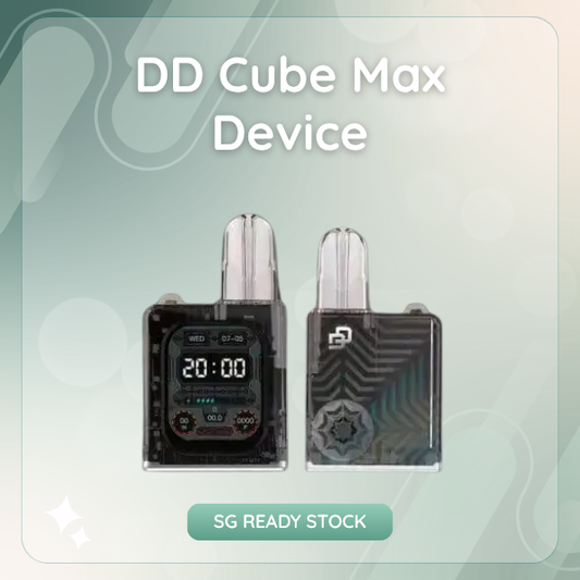 DD Cube Max Device transparent crystal body showcasing internal PCB circuit board and RGB light