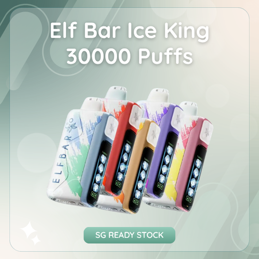 Elf Bar Ice King 30000 Puffs disposable vape featuring 5-level coolness control screen