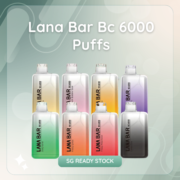 LANA Bar BC 6000 Puffs rechargeable disposable vape device front view