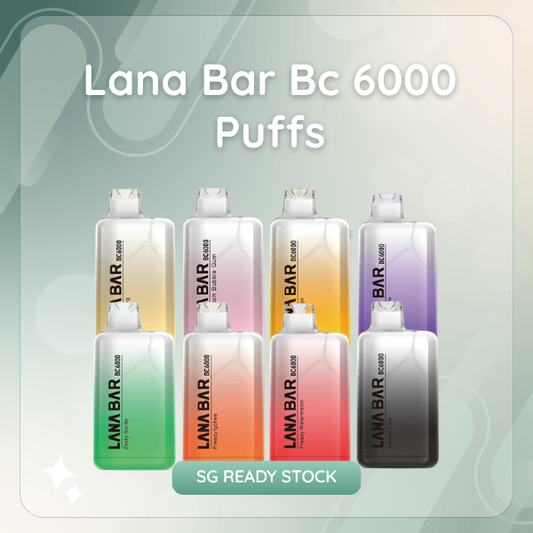 LANA Bar BC 6000 Puffs rechargeable disposable vape device front view