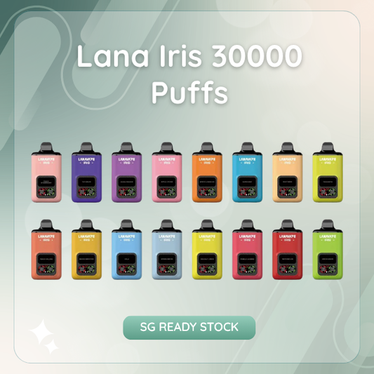 Lana Iris 30000 Puffs disposable vape featuring dual mesh coil and smart LED display