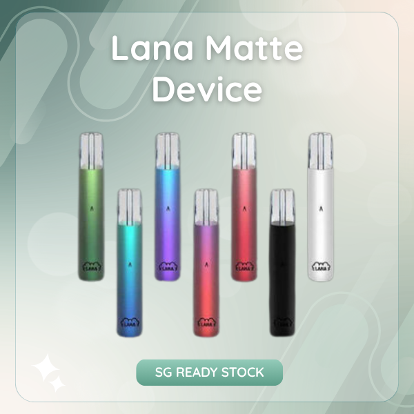 Lana Matte Device closed pod system showing front LED indicator and sleek matte finish