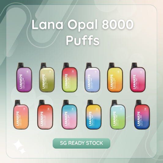Lana Opal 8000 Puffs rechargeable vape device with translucent crystal finish