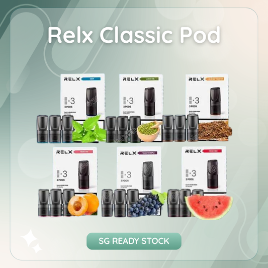 RELX Classic Gen 1 pod transparent view showing 2ml e-liquid capacity
